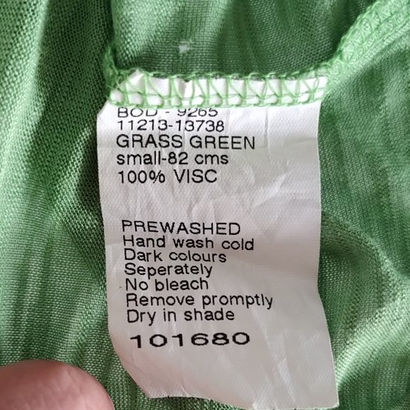 Cottonworld grass green asymmetric half sleeves top blouse unique colour - Picture 5 of 8